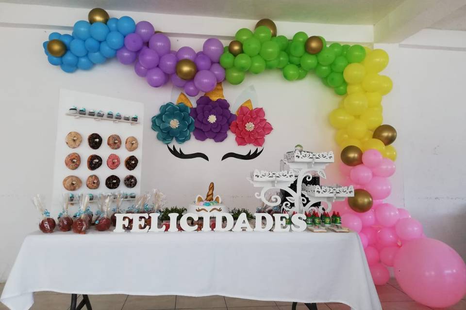 Decoración de mesa de postre