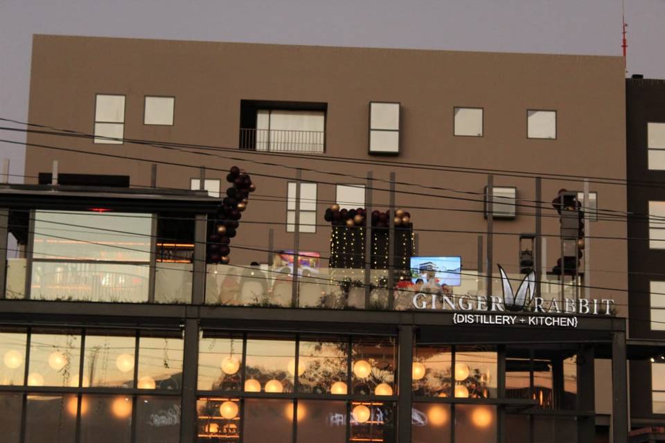 Decoración de terraza c/ globo