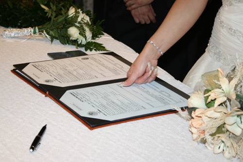 Firma de los novios