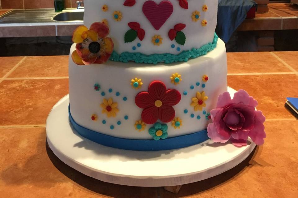 Pastel bordado fondant