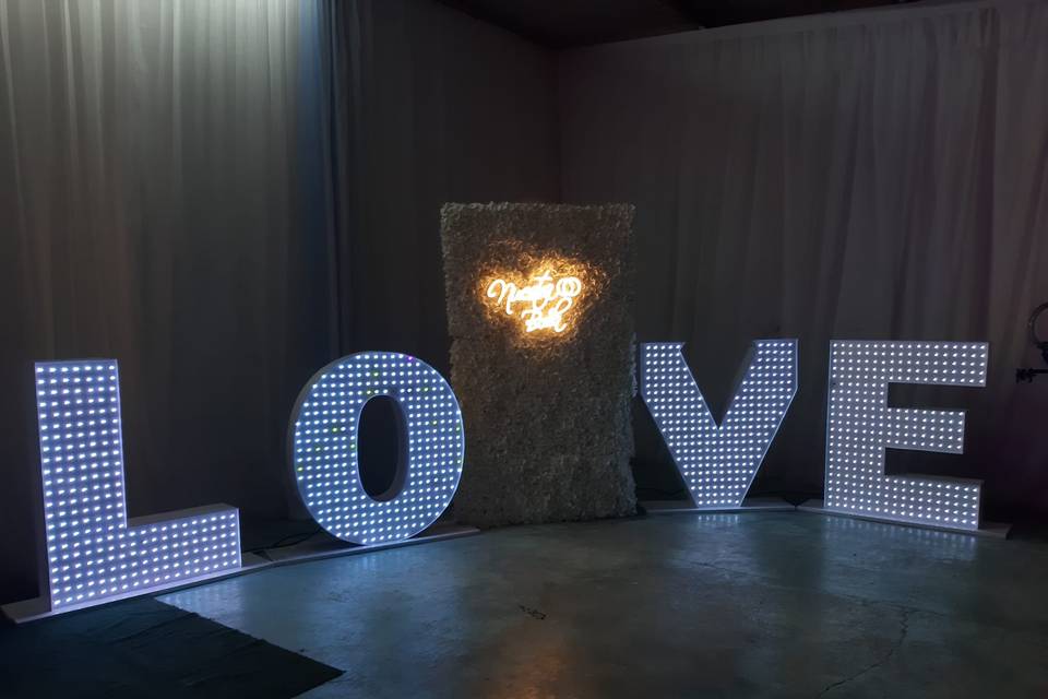 Letras 3D led iluminadas