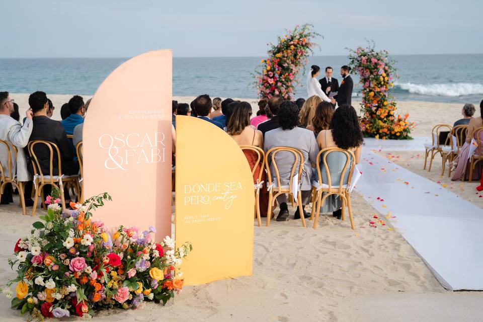Colorful wedding Los Cabos