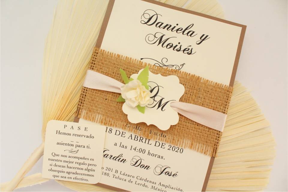 Invitación burlap