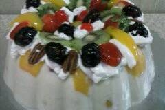 Gelatina de leche con frutas