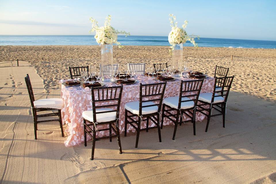 Cena recepción en playa