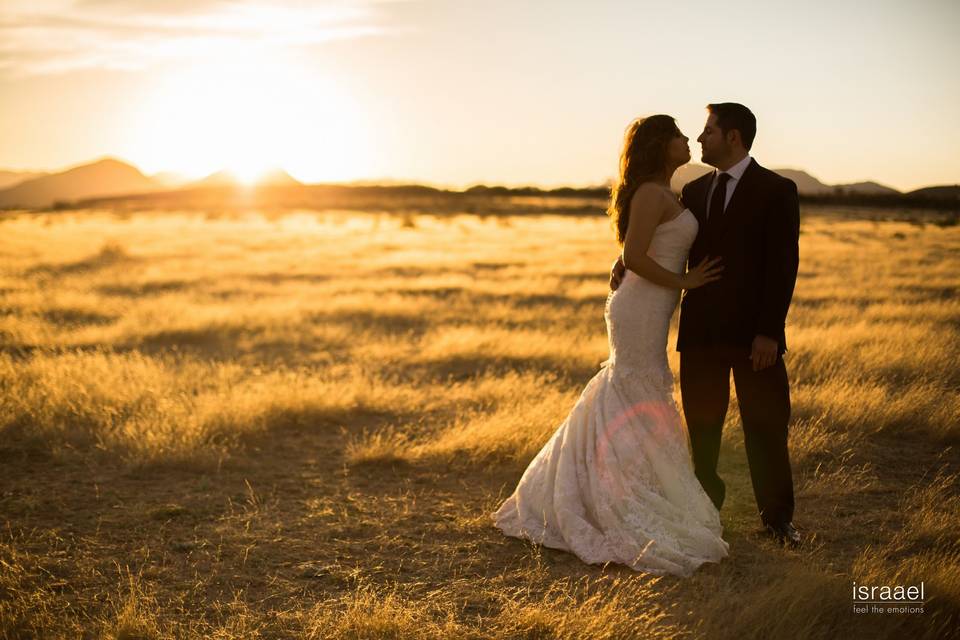 Trash the dress the sunset