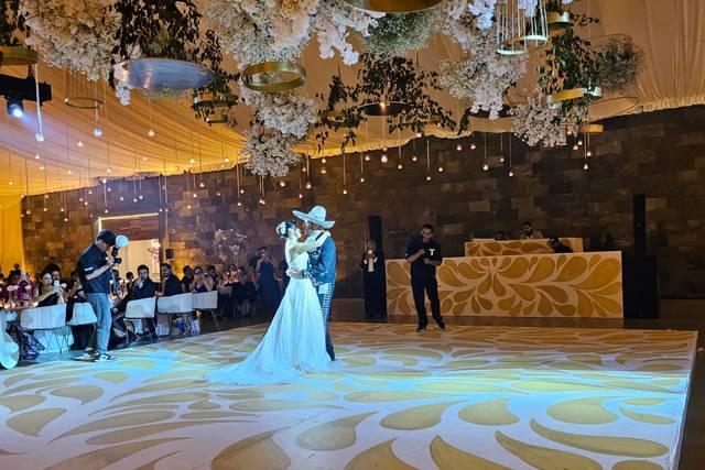 Novios bailando en la pista de baile