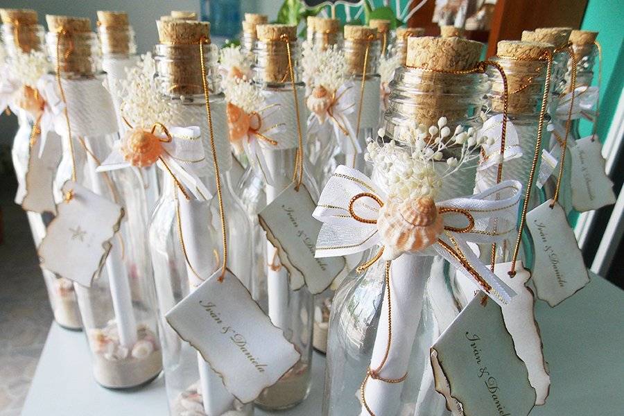 Invitación de boda botella