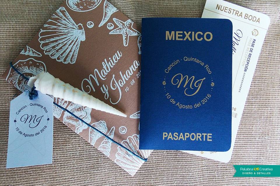 Invitaciones tipo pasaporte