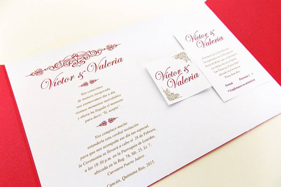 Invitación de boda V y V