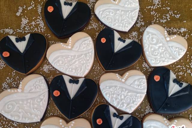 Galletas novios corazón