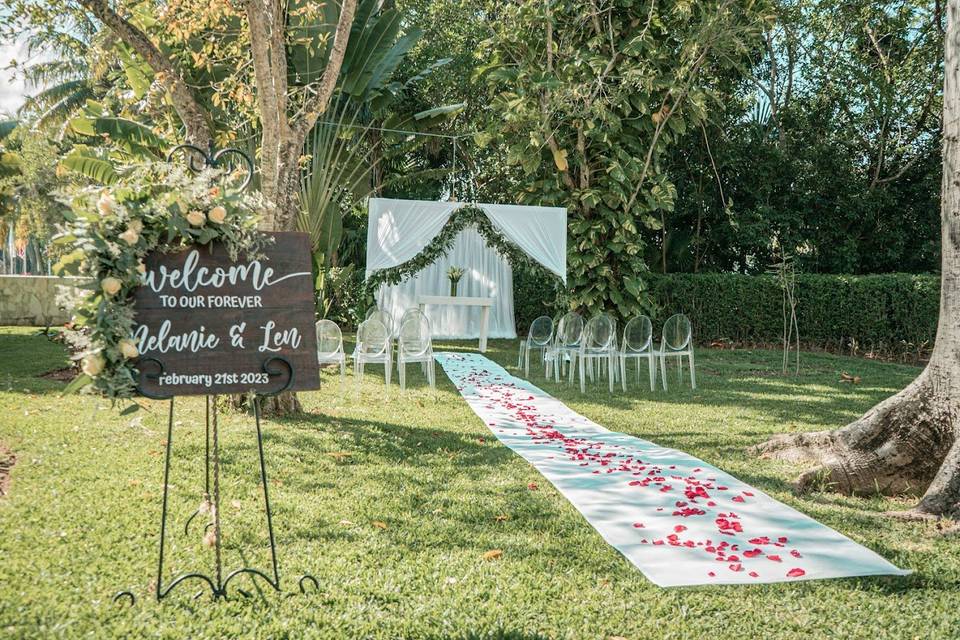 Ceremonia en Jardín