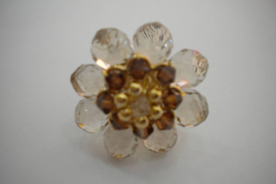 Anillo cristal flor