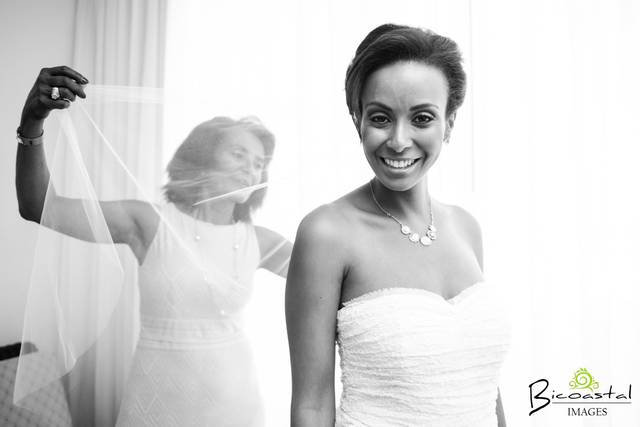 Novia con su madre, Cancún.