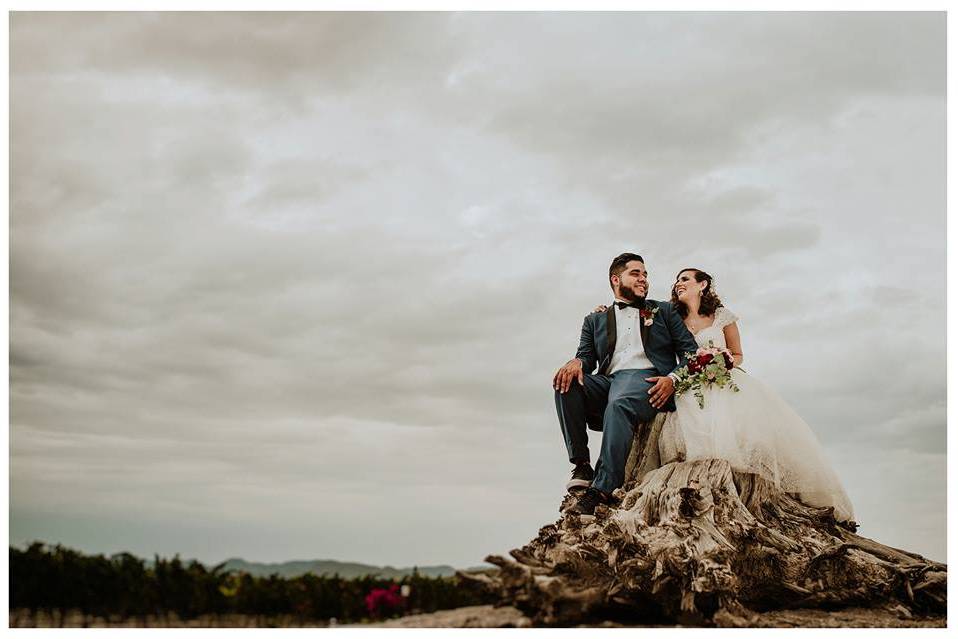 Hermosos novios en Parras, Coahuila