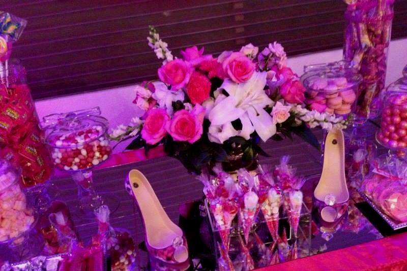 Mesa de dulces pink