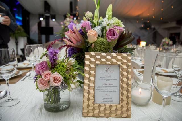 Menu para mesa de recepción