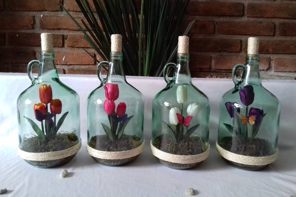 Centros de mesa tulipanes