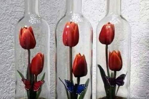 Botella tulipán de fuego
