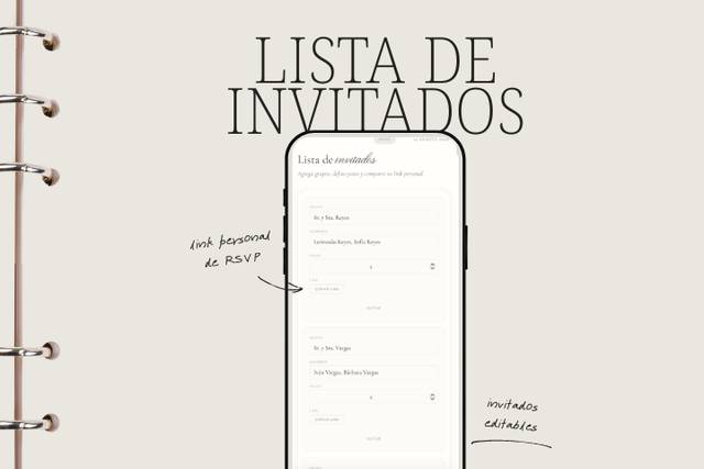 Lista de invitados editable