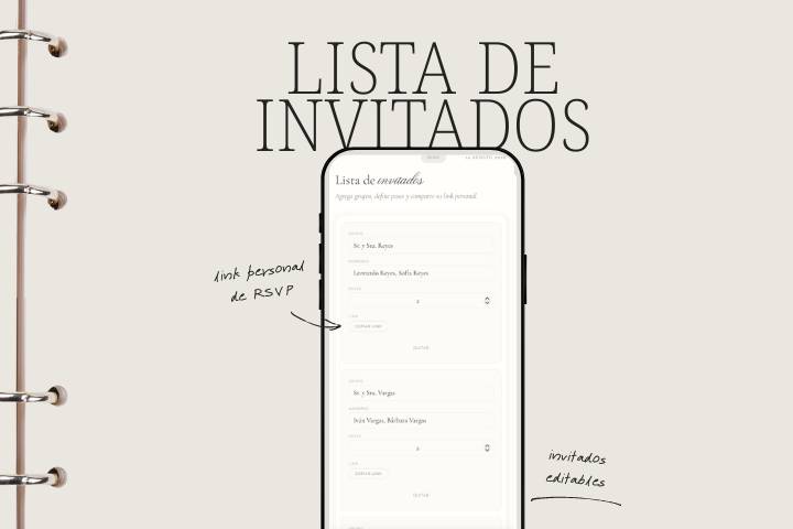 Lista de invitados editable