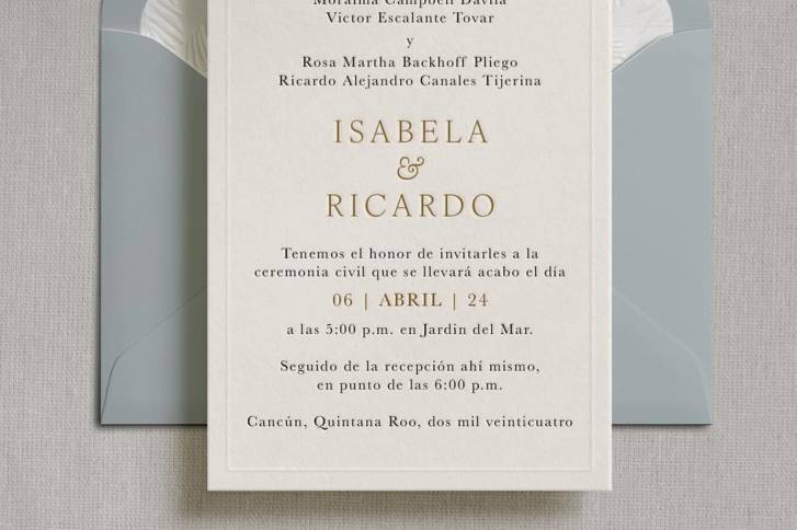 Invitación color gris