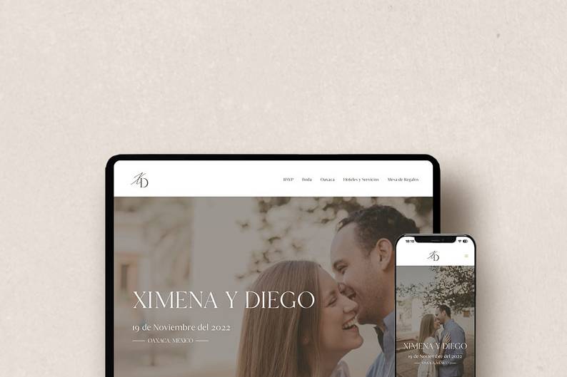 Página web e invitación digital de boda