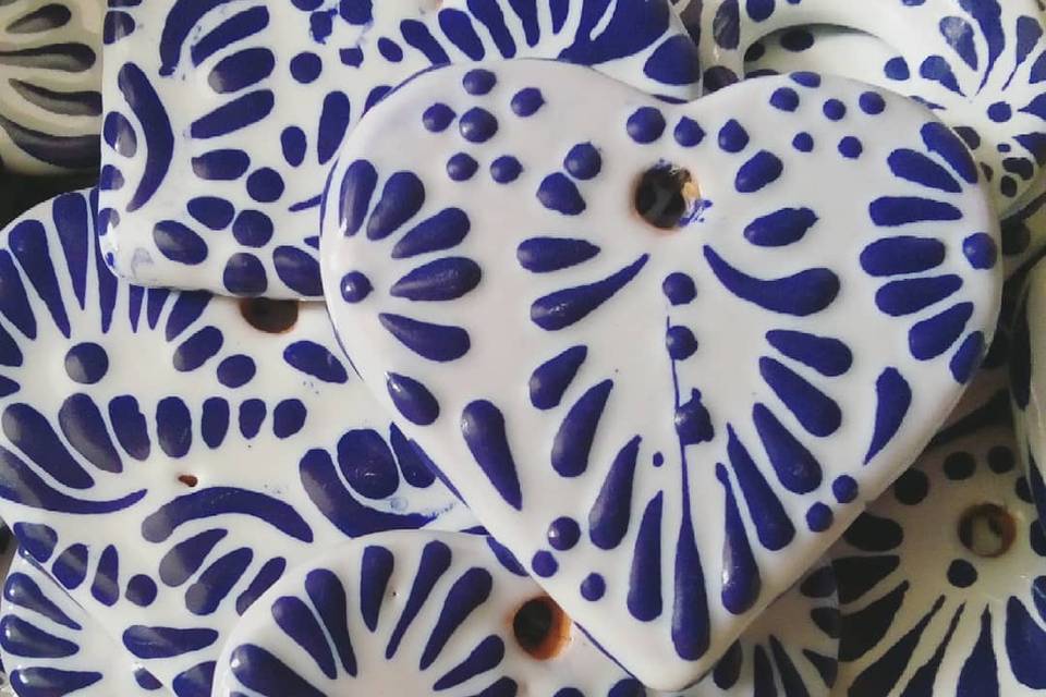 Corazón talavera 6 cms