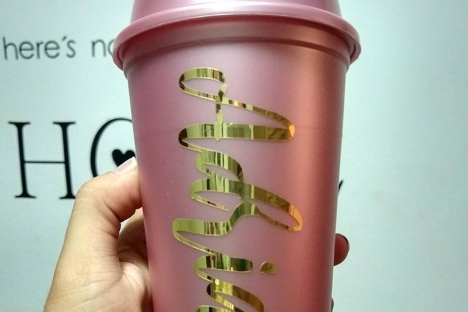 Vaso cafetero rosa gold