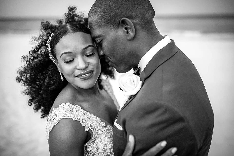 Couple embrace
