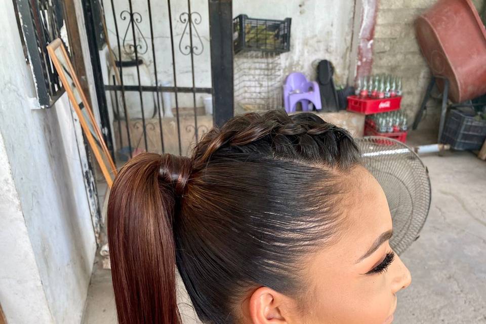 Coleta con trenza