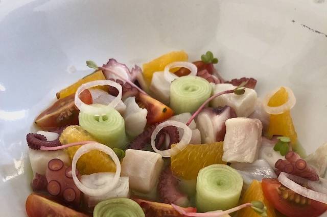 Ceviche de pescado y pulpo