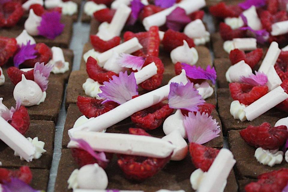 Parte del mousse frambuesa