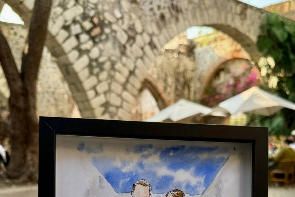 Cuadro novios sketch