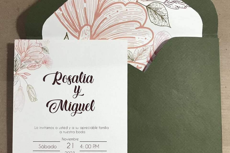 Sobre verde para invitación