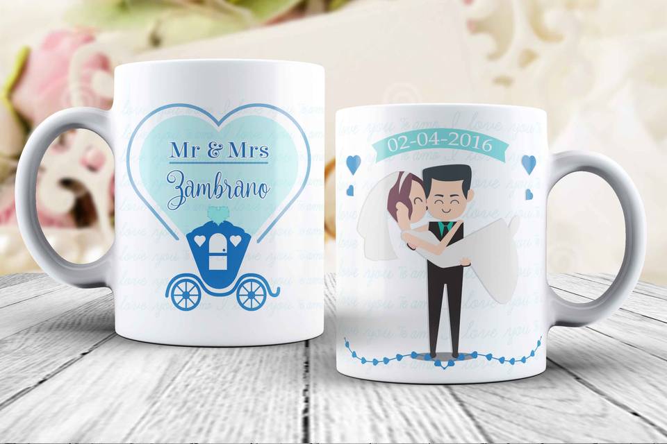 Diseño de taza de bodas