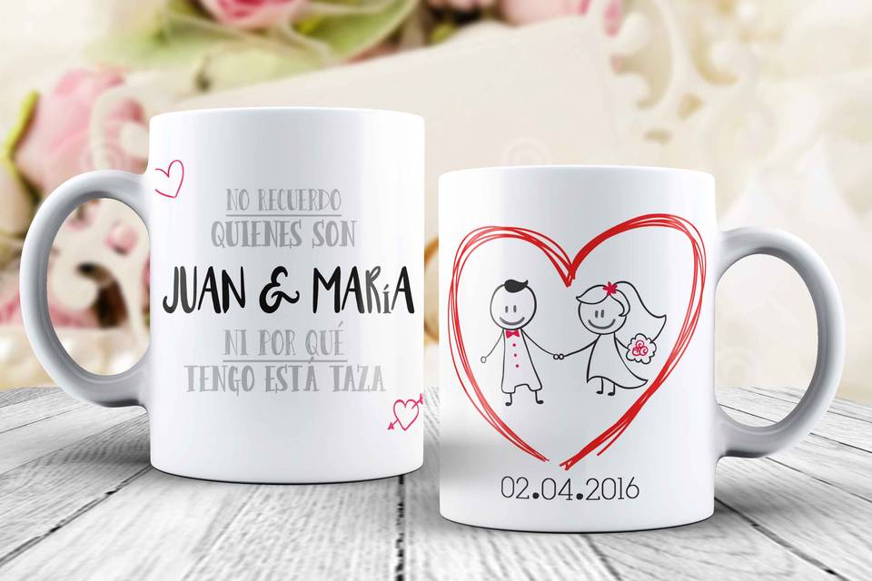 Diseño de taza de bodas