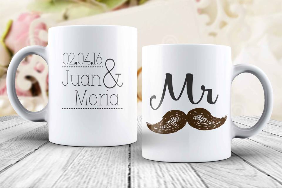 Diseño de taza de bodas