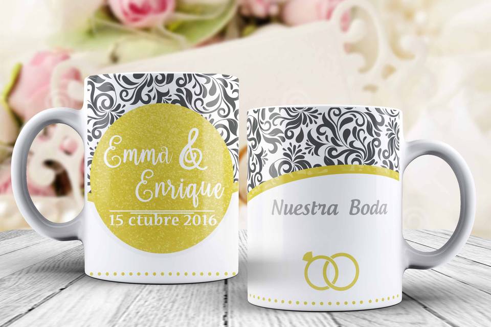 Diseño de taza de bodas