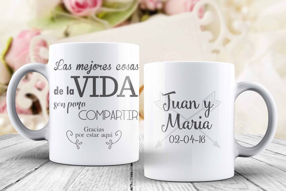 Diseño de taza de bodas