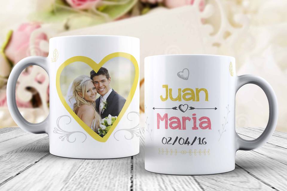 Diseño de taza de bodas