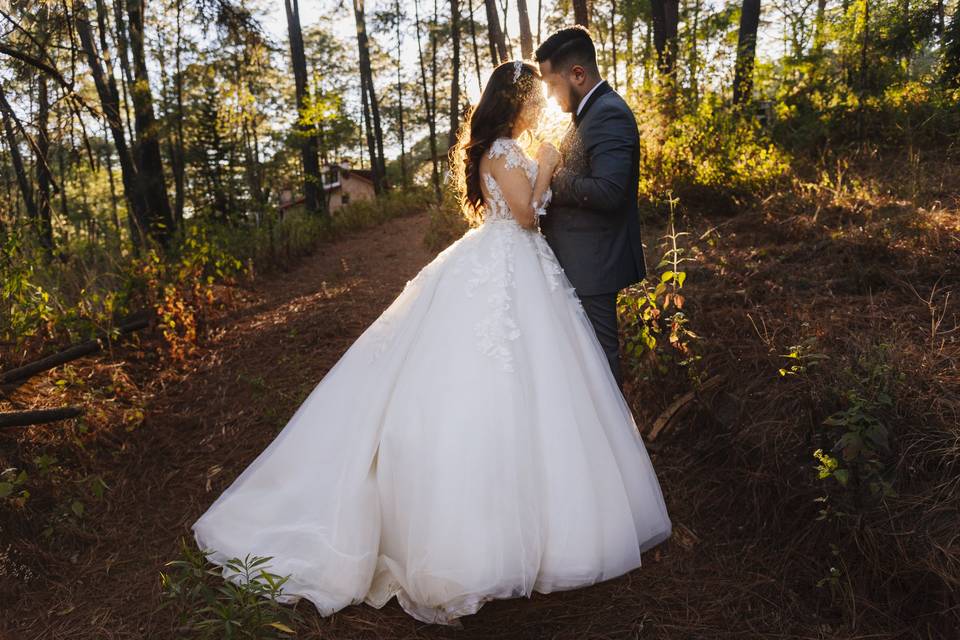 Trash the dress en bosque