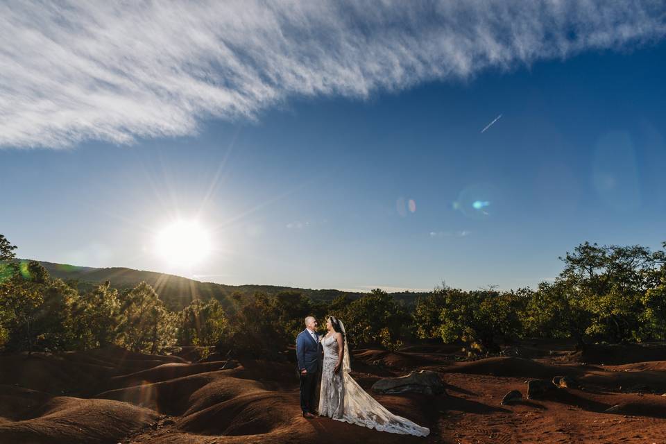 Sesión de novios al atardecer