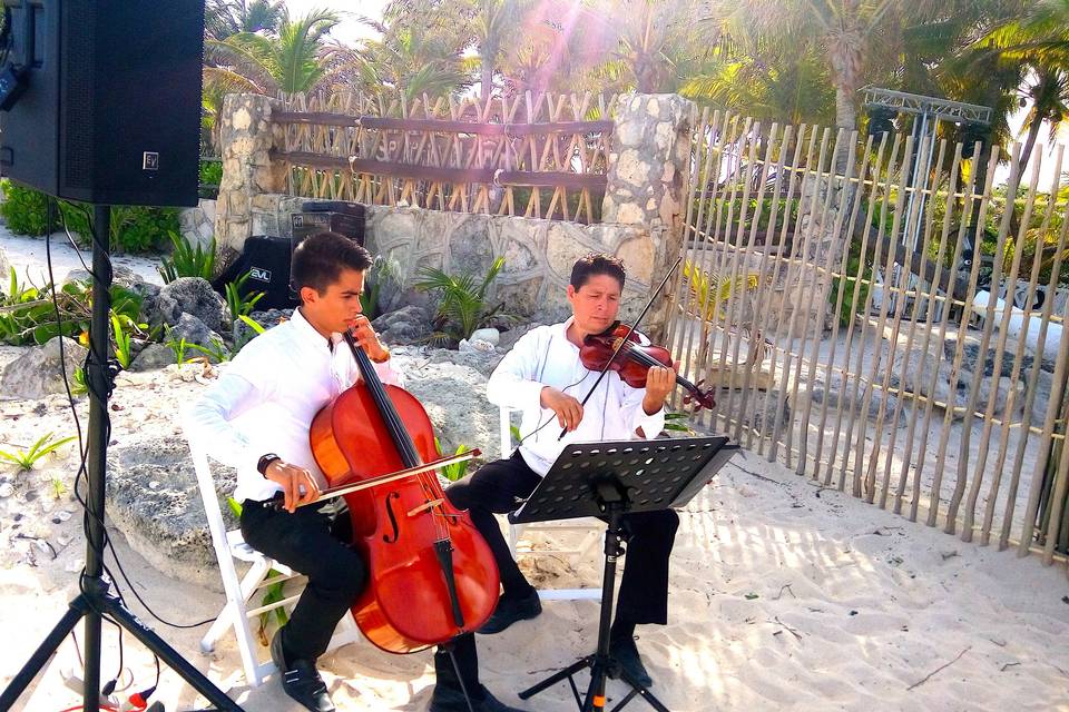 Violinista y cello ceremonia