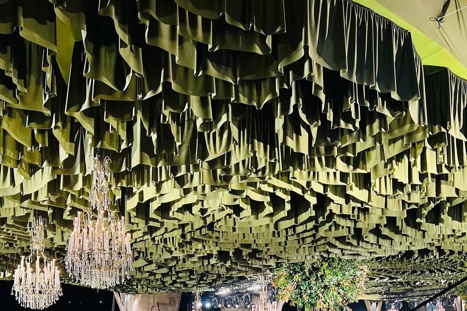 Candiles con plafón textil