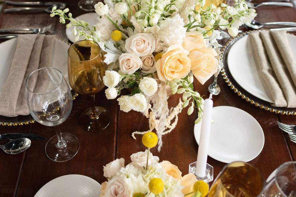 Centros de mesa con flores