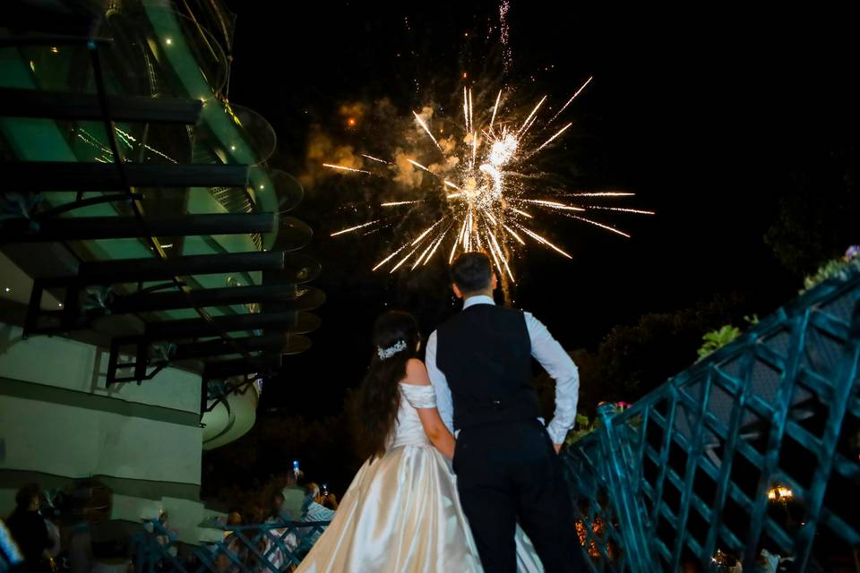 Fuegos artificiales para boda