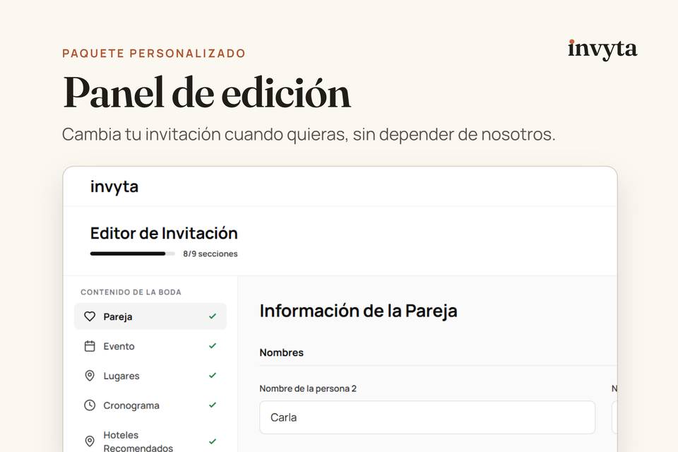 Panel de edición