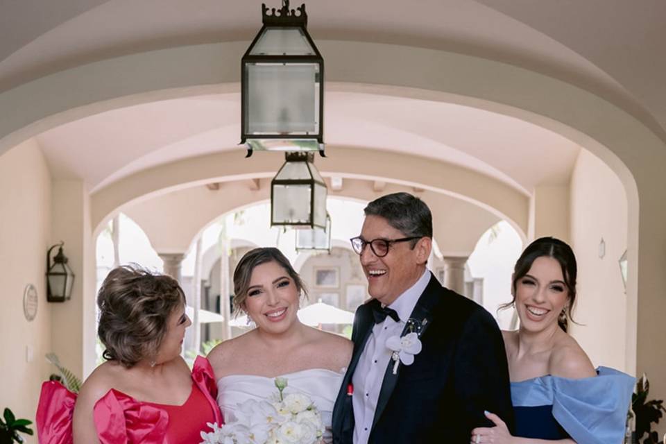 Maquillaje familia de la novia