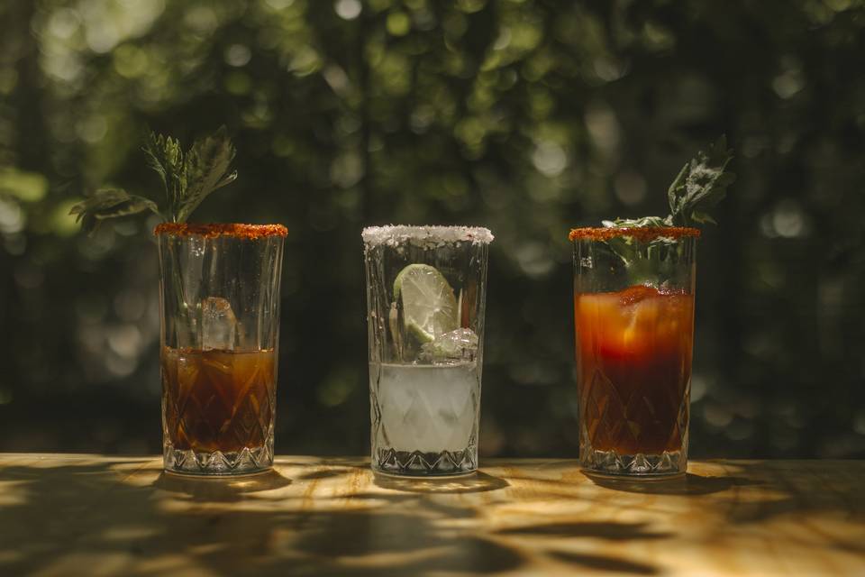 Vasos preparados para cerveza
